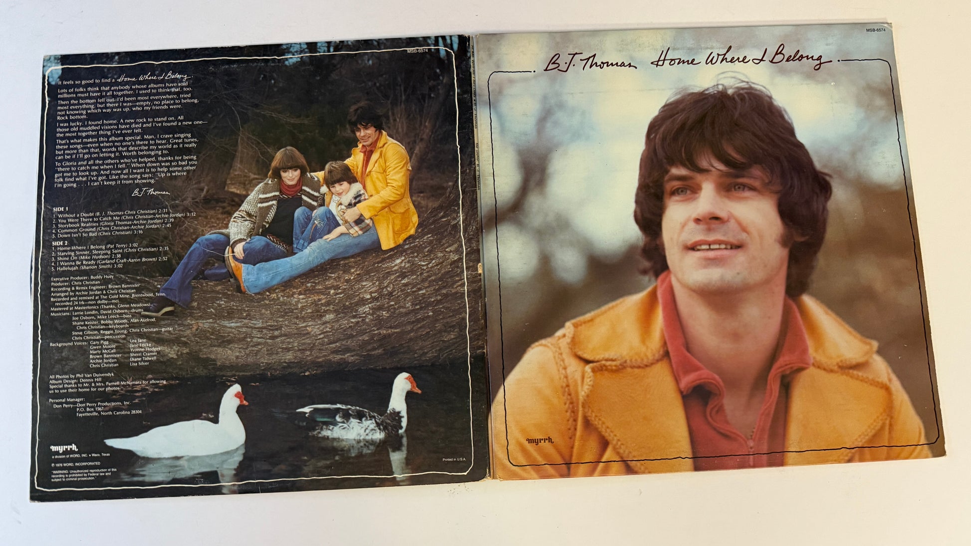 B.J. Thomas Home Where I Belong Used Vinyl LP VG+\VG+