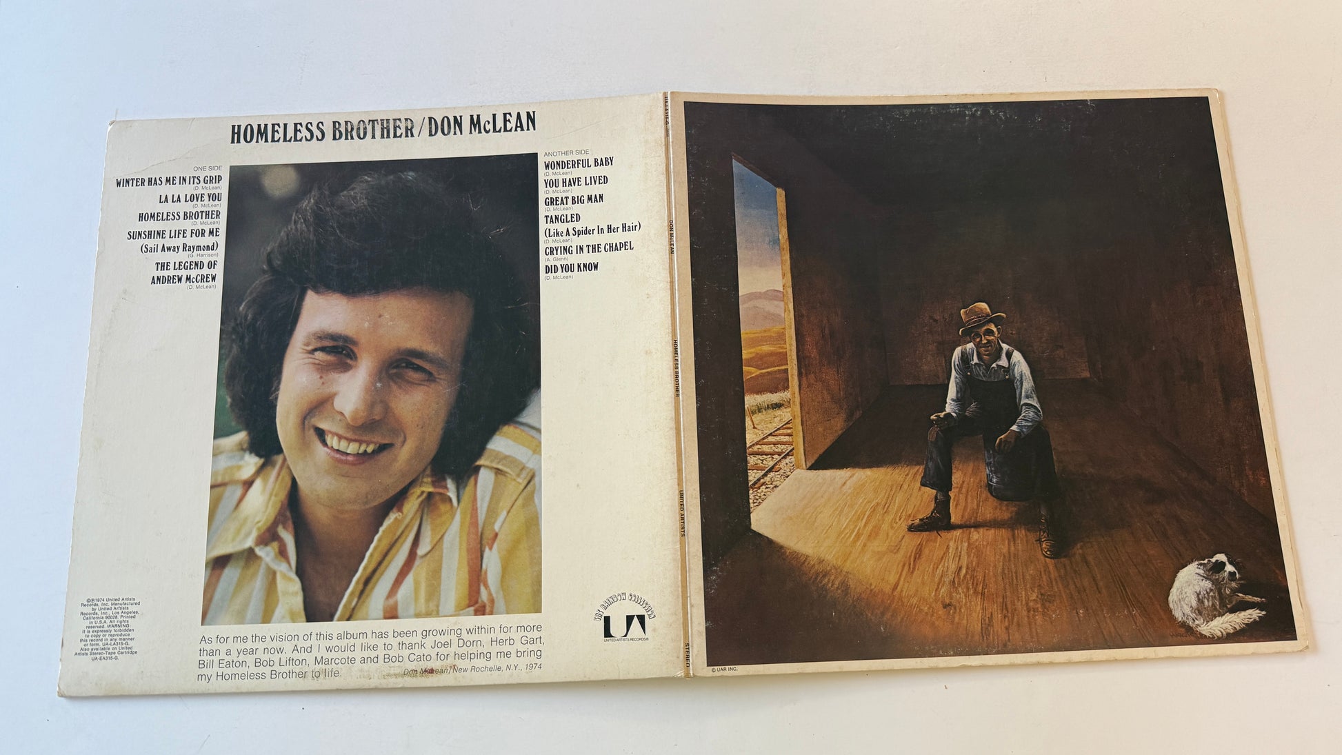Don McLean Homeless Brother Used Vinyl LP VG+\VG