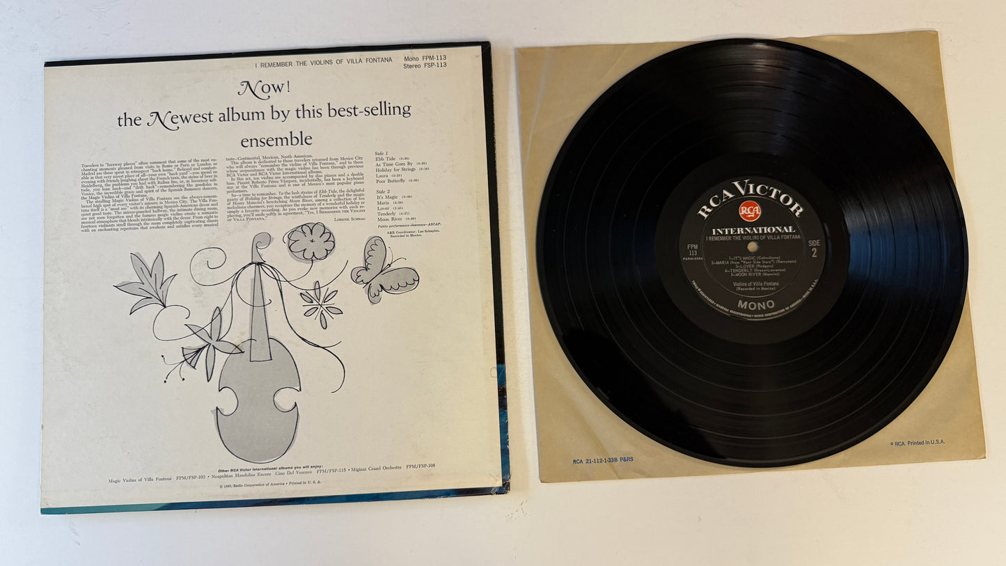 Los Violines Magicos De Villafontana I Remember The Violins Of Villa Fontana Used Vinyl LP VG+\VG