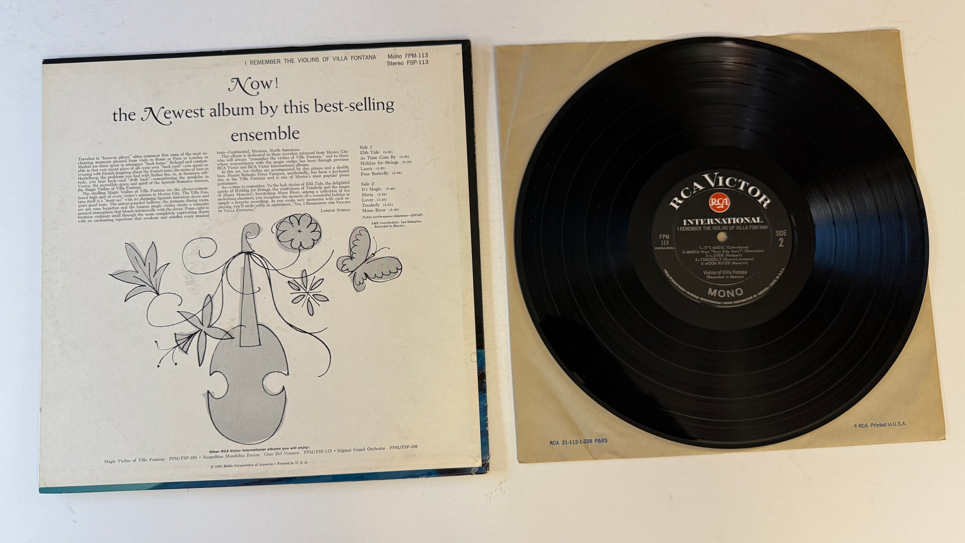 Los Violines Magicos De Villafontana I Remember The Violins Of Villa Fontana Used Vinyl LP VG+\VG