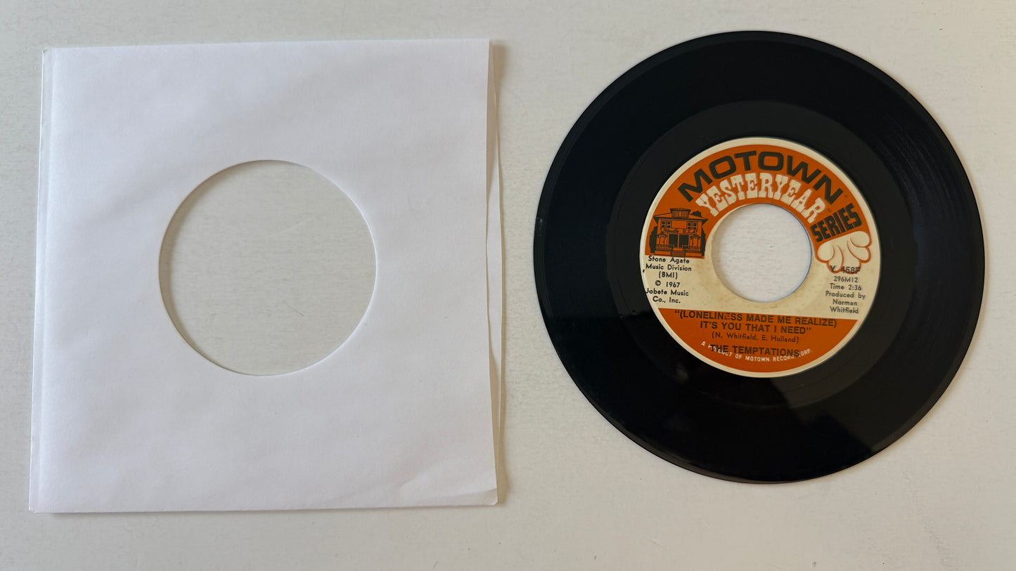 The Temptations I Wish It Would Rain / (Loneliness Made Me Realize) It's You That I Need Used 45 RPM 7" Vinyl VG+\