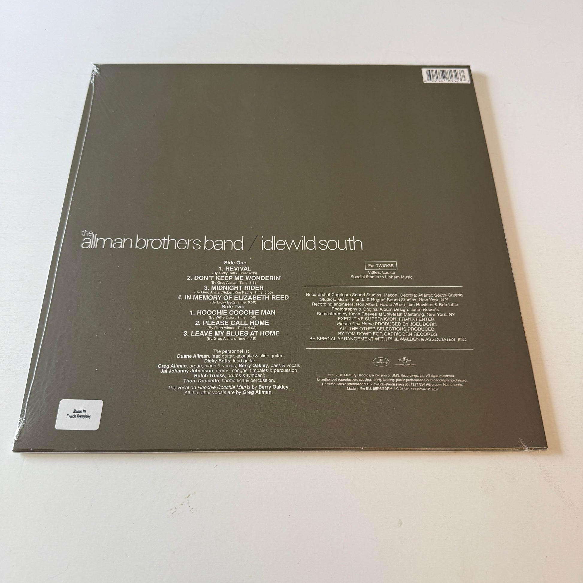 The Allman Brothers Band Idlewild South New Vinyl 2LP M\M