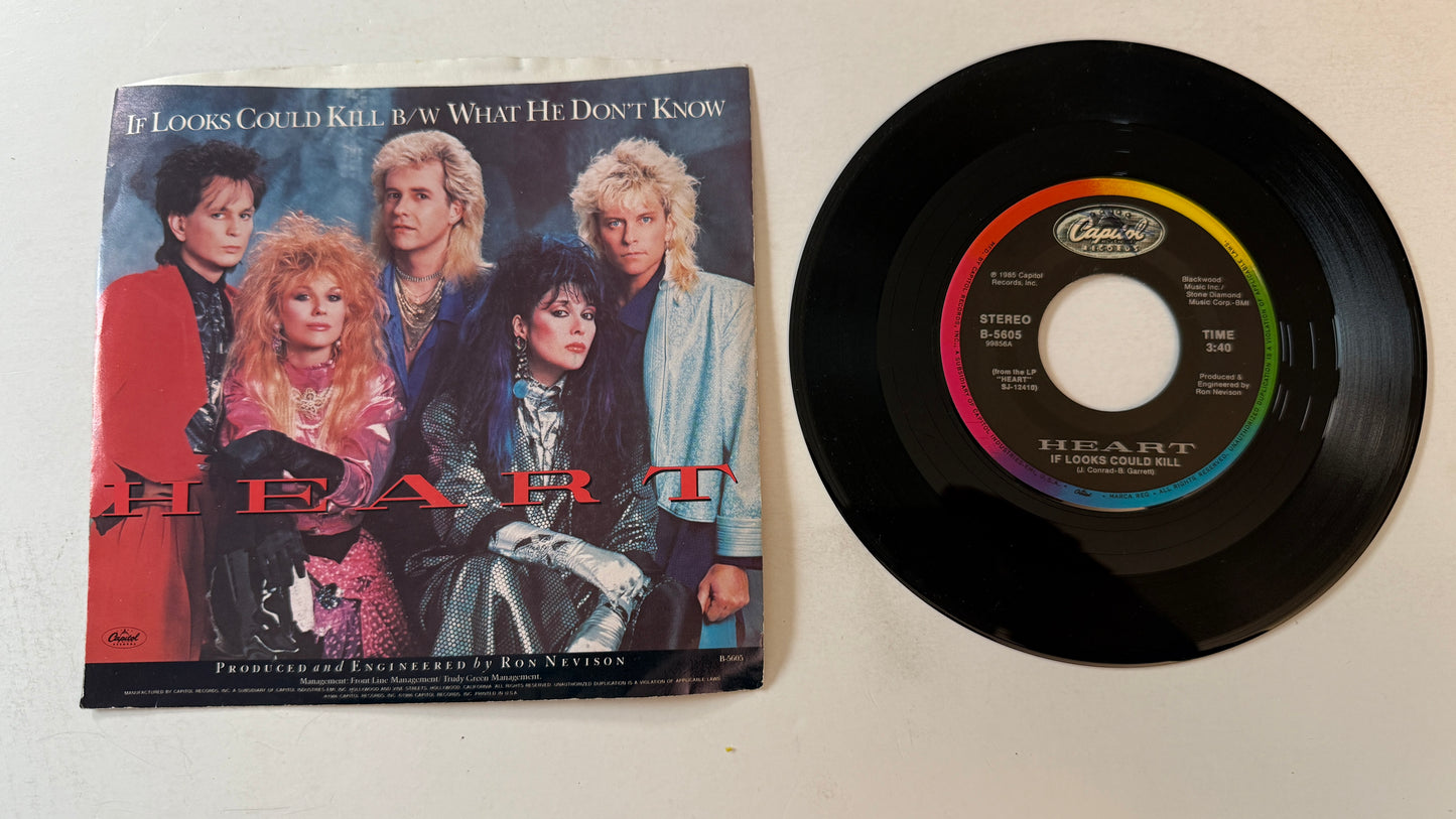 Heart If Looks Could Kill Used 45 RPM 7" Vinyl VG+\