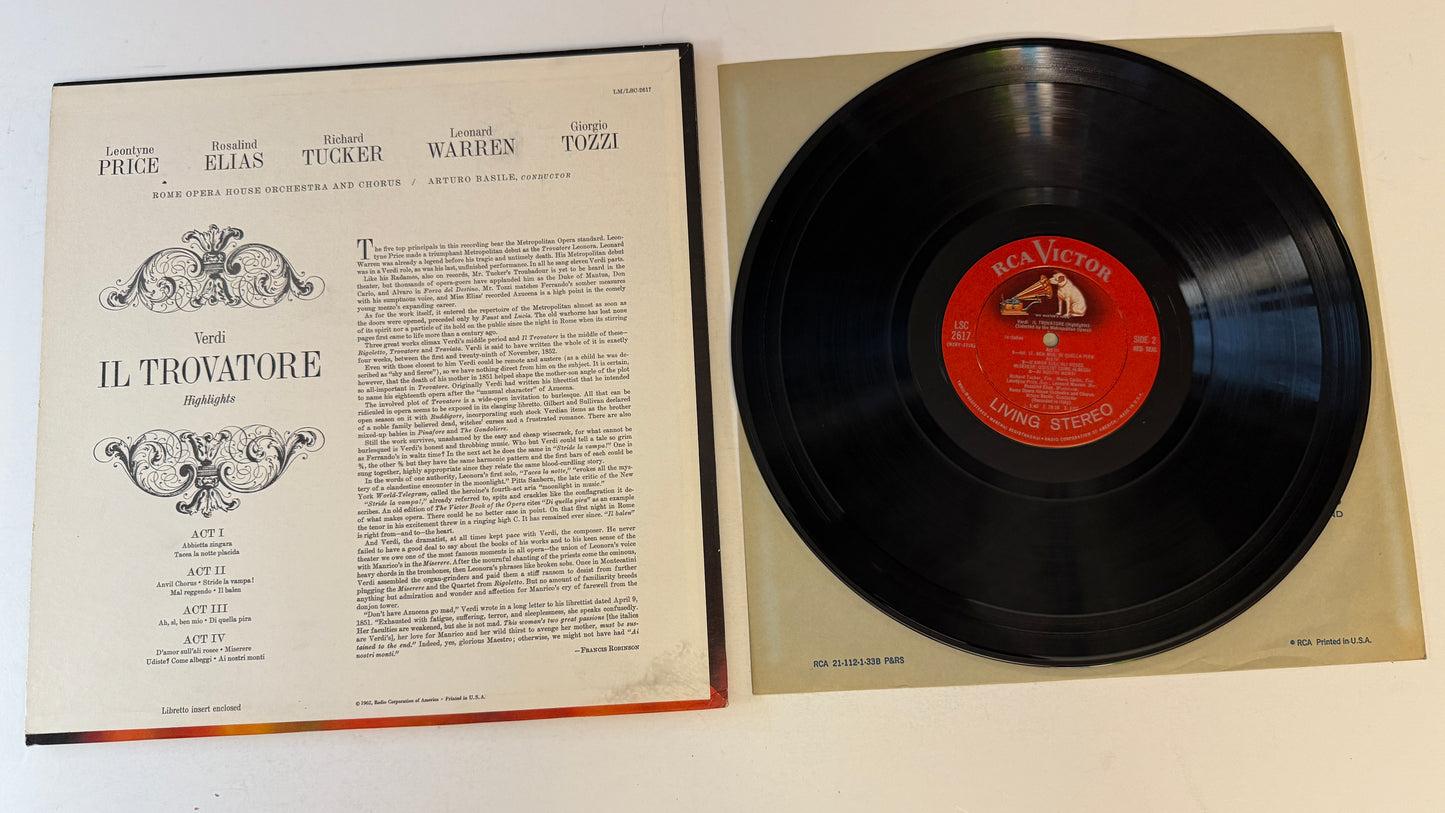 Giuseppe Verdi Il Trovatore (Highlights) Used Vinyl LP VG+\VG