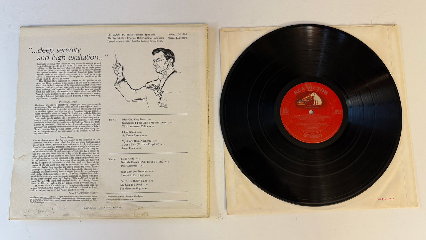 The Robert Shaw Chorale I'm Goin' To Sing (Sixteen Spirituals) Used Vinyl LP VG+\VG