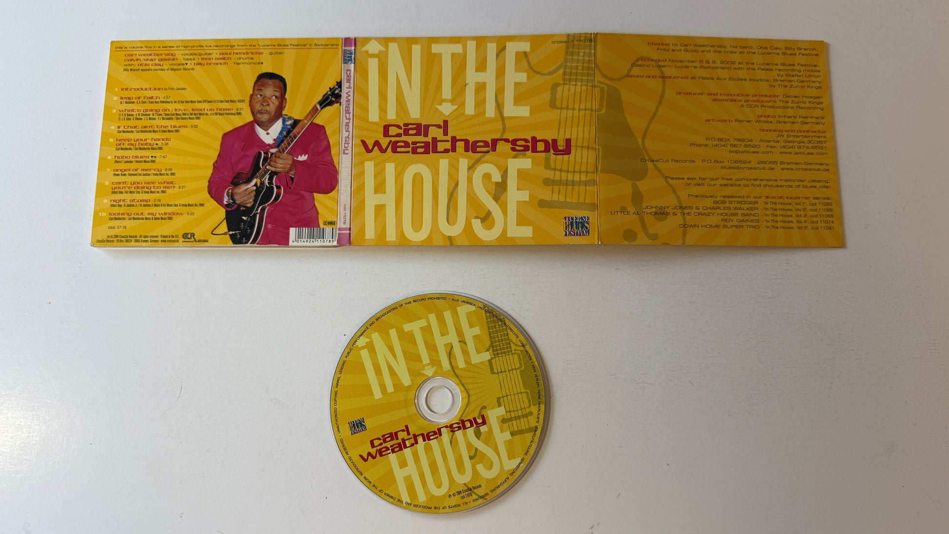 Carl Weathersby In The House Used CD VG+\VG+