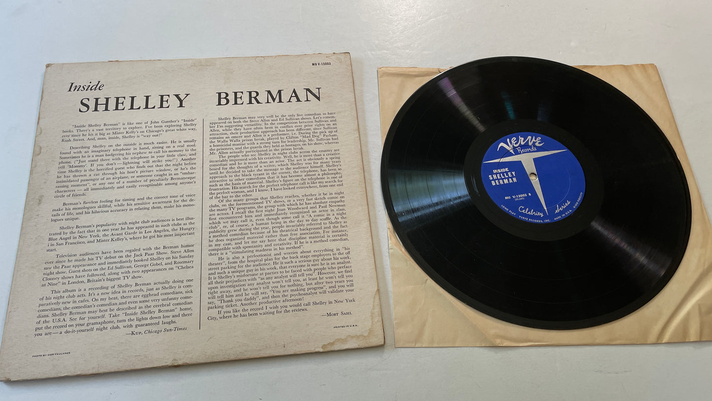 Shelley Berman Inside Shelley Berman Used Vinyl LP VG+\G