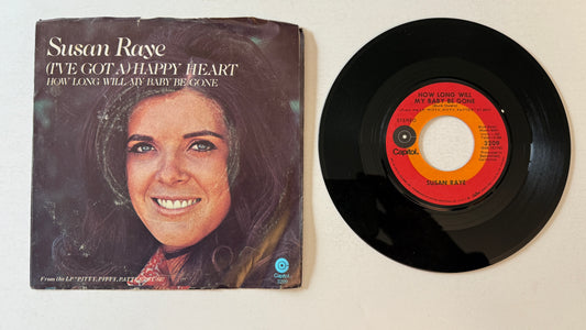Susan Raye (I've Got A) Happy Heart / How Long Will My Baby Be Gone Used 45 RPM 7" Vinyl VG+\