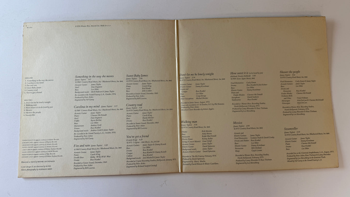 James Taylor James Taylor's Greatest Hits Used Vinyl LP VG\VG
