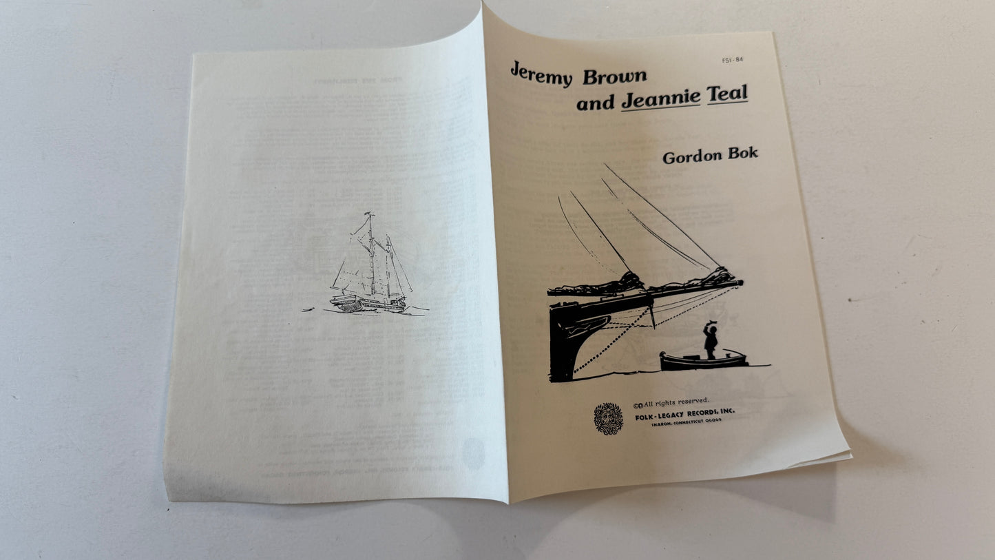 Gordon Bok Jeremy Brown And Jeannie Teal Used Vinyl LP VG+\VG+