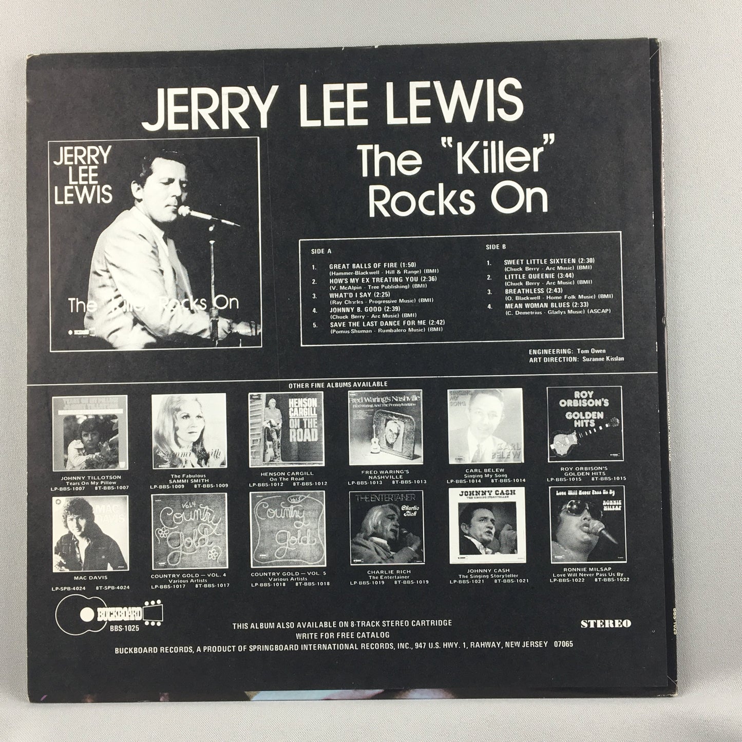 Jerry Lee Lewis ‎ The "Killer" Rocks On Orig Press Used Vinyl LP VG+\VG+