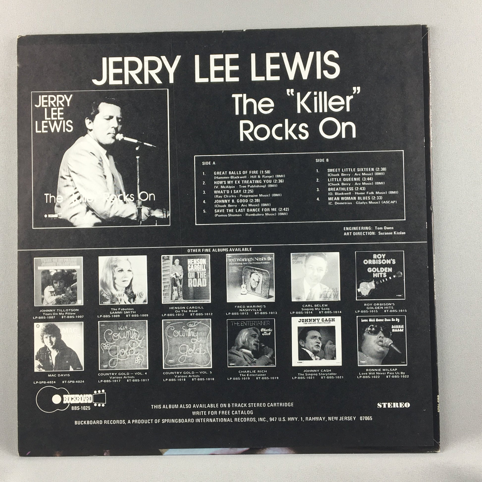 Jerry Lee Lewis ‎ The "Killer" Rocks On Orig Press \ Black