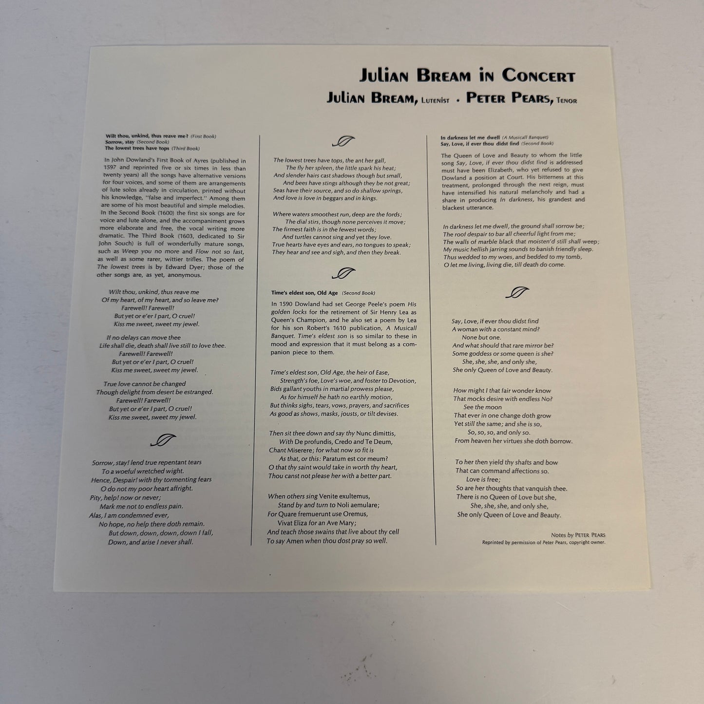 Julian Bream Julian Bream In Concert Used Vinyl LP VG+\VG+