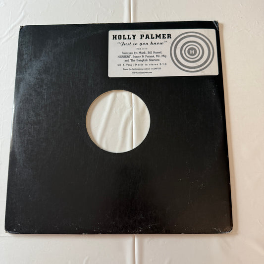 Holly Palmer Just So You Know 12" Used Vinyl Single VG+\VG