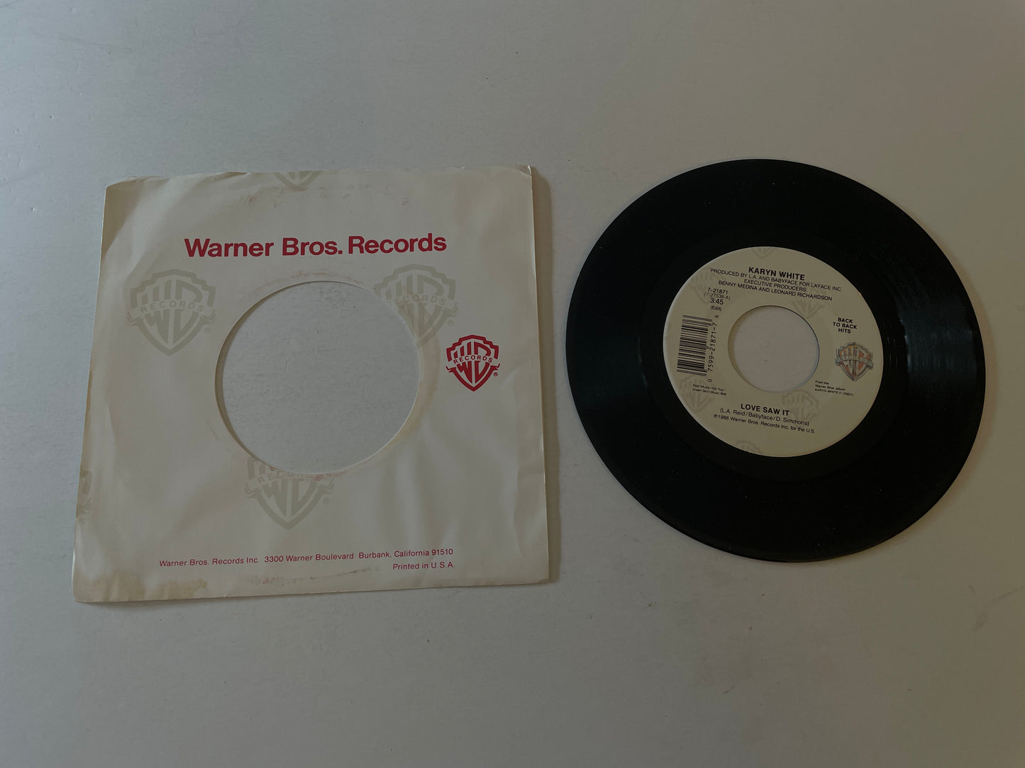 Karyn White Secret Rendezvous Used 45 RPM 7" Vinyl VG+\VG+ Black