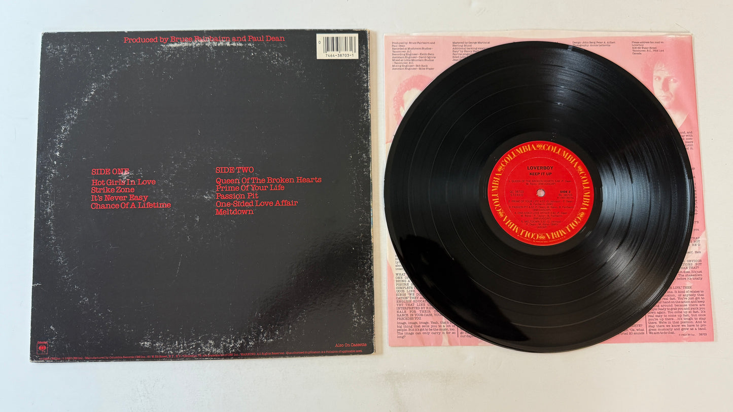 Loverboy Keep It Up Used Vinyl LP VG+\VG