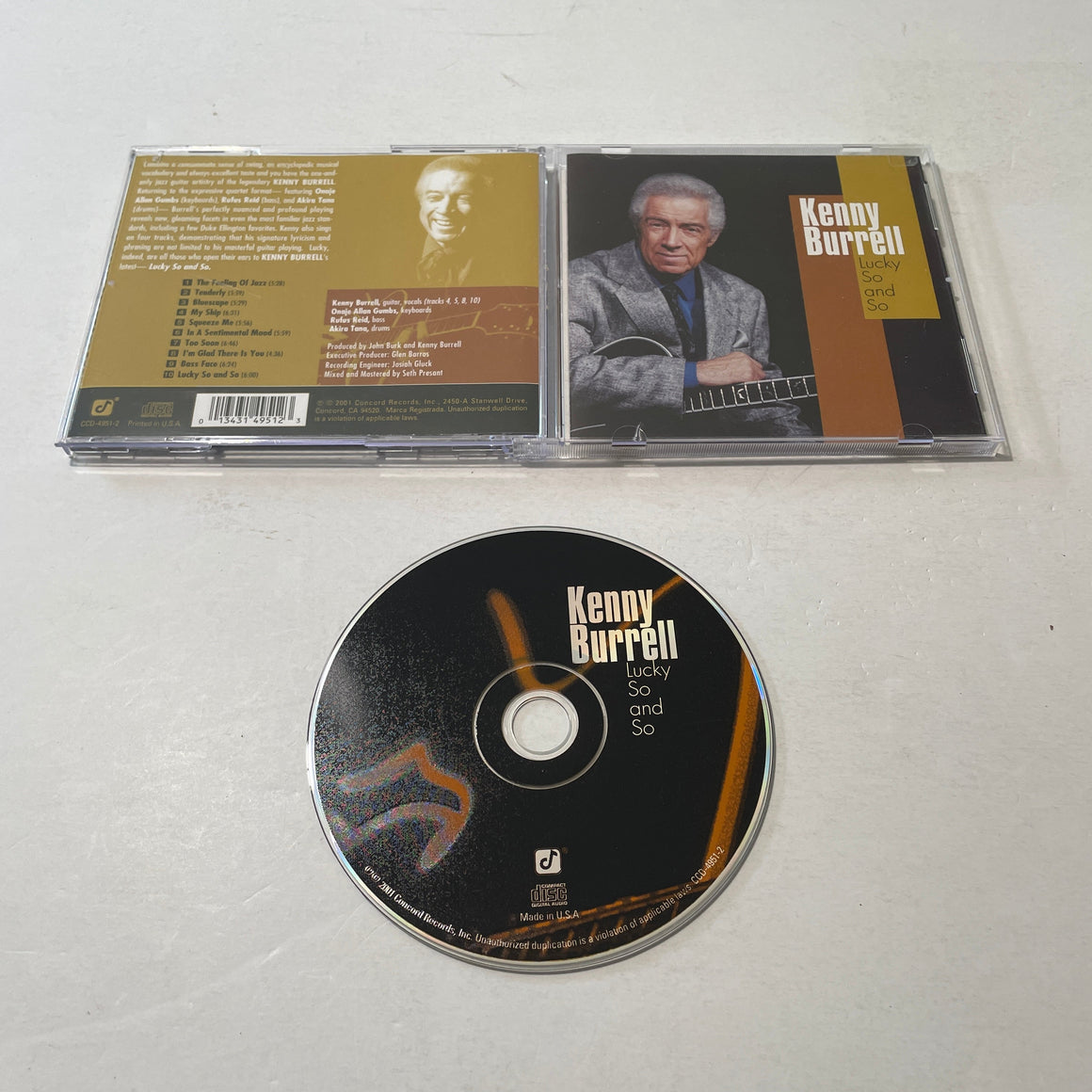 Kenny Burrell Lucky So And So Used CD VG+\VG+
