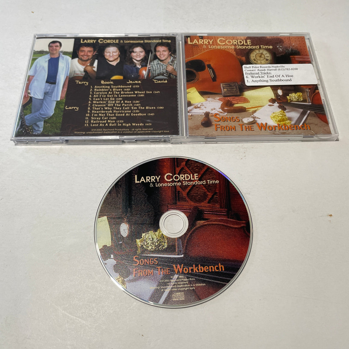 Larry Cordle & Lonesome Standard Time Songs From the Workbench Used CD VG+\VG