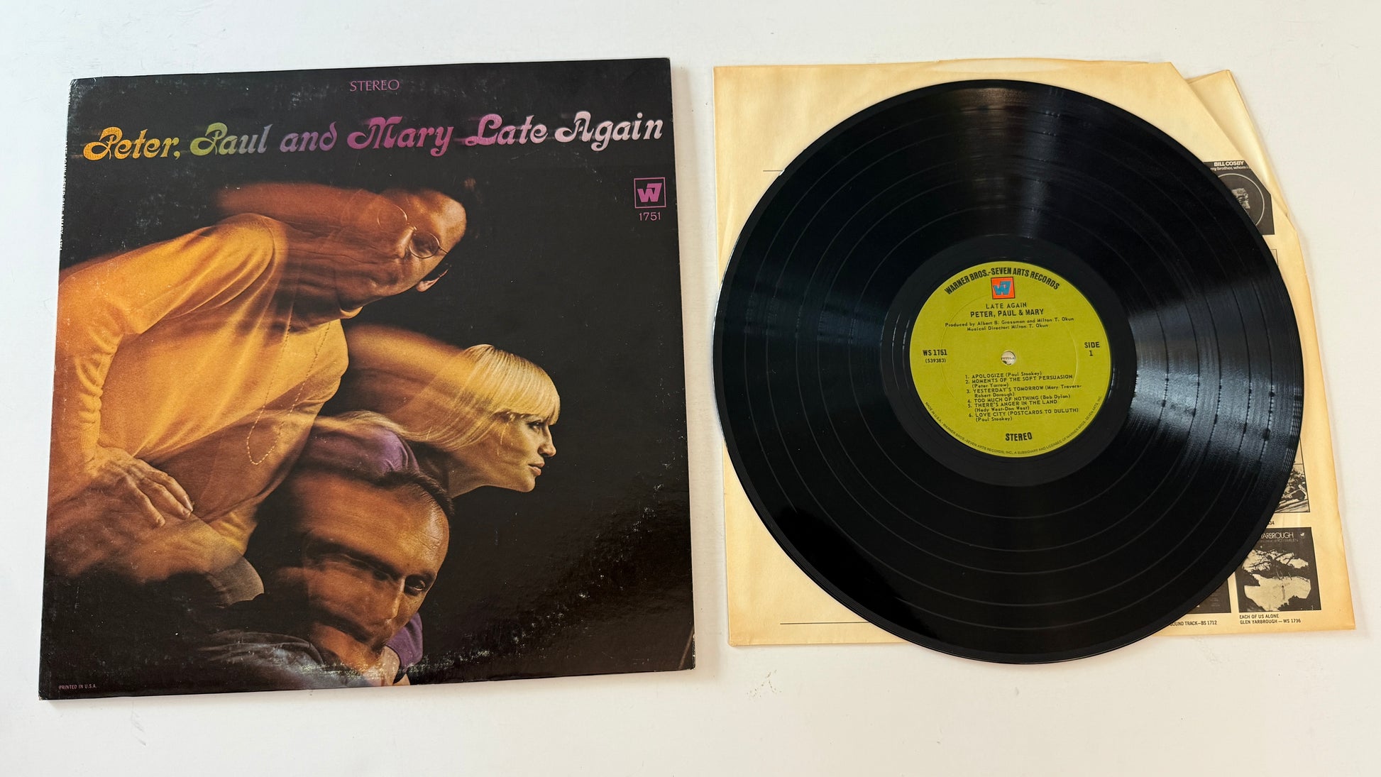 Peter, Paul & Mary Late Again Used Vinyl LP VG+\VG
