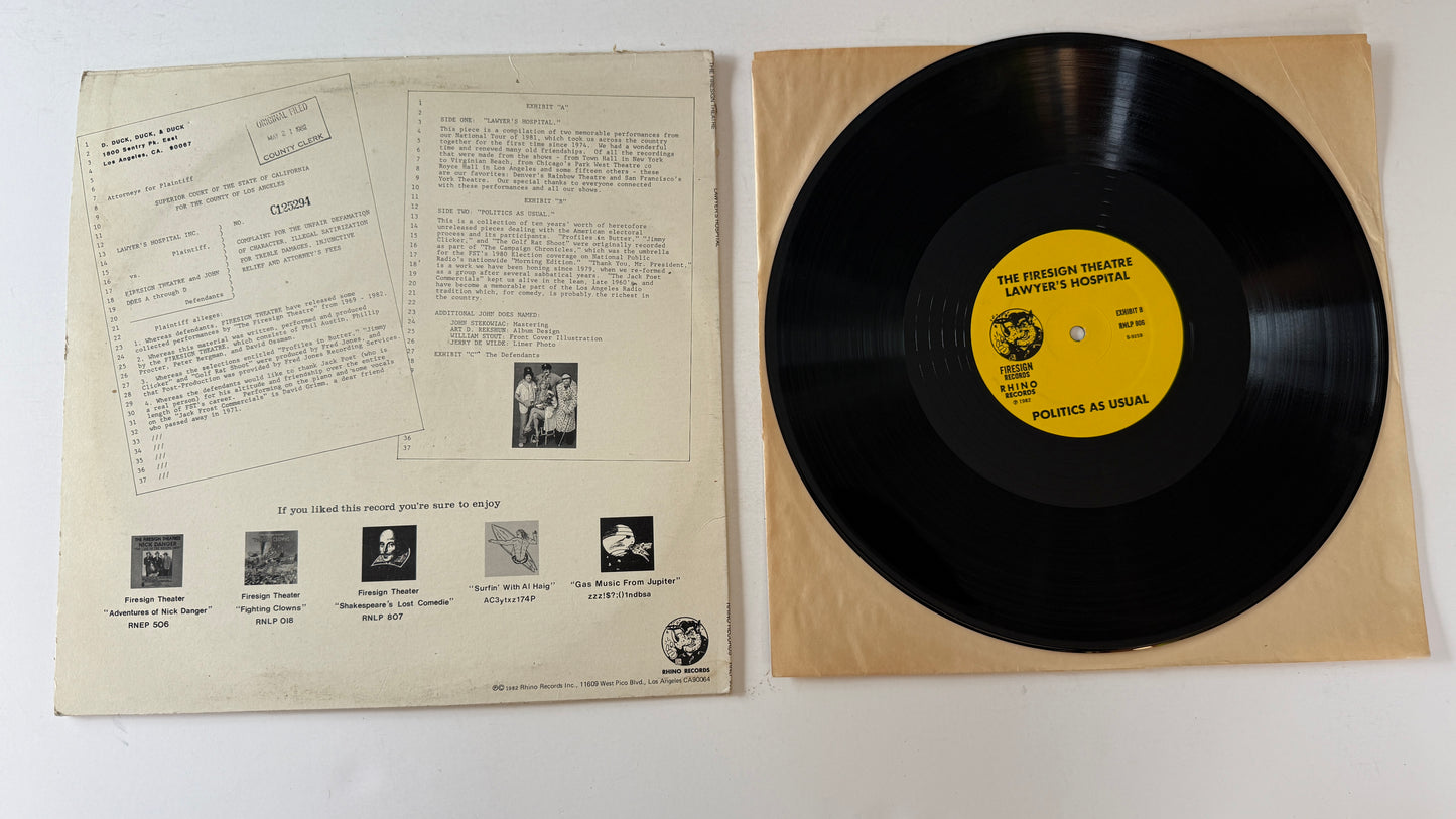 The Firesign Theatre Lawyer's Hospital Used Vinyl LP VG+\VG