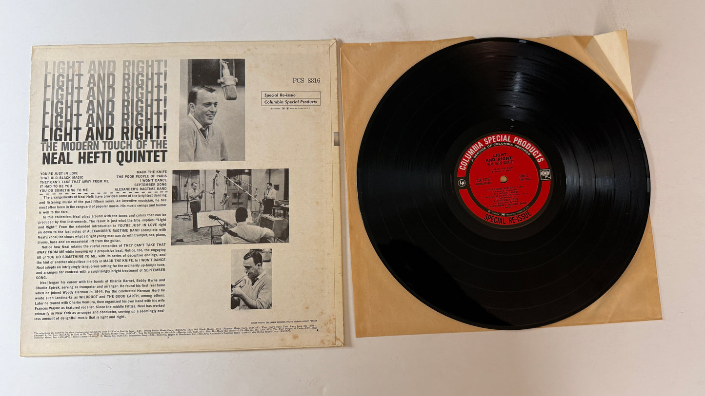 Neal Hefti Quintet Light And Right! (The Modern Touch Of The Neal Hefti Quintet) Used Vinyl LP VG+\VG