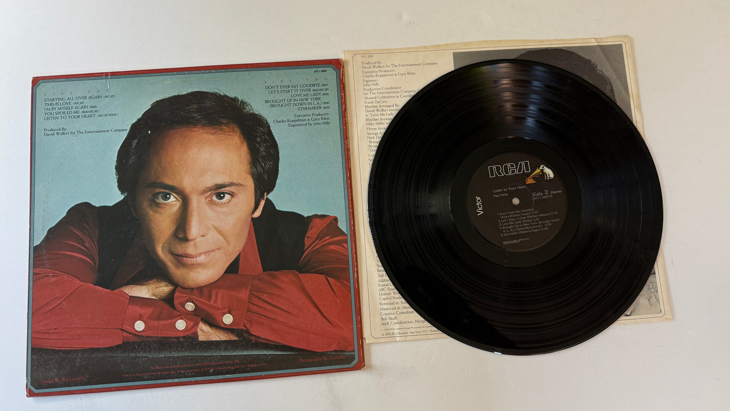 Paul Anka Listen To Your Heart Used Vinyl LP VG+\VG