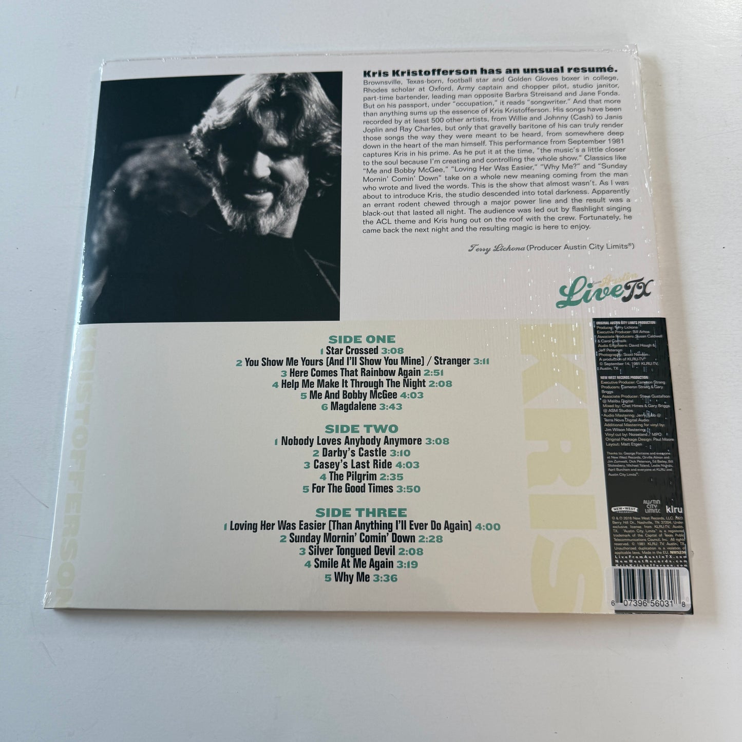 Kris Kristofferson Live From Austin TX New Colored Vinyl 2LP M\M