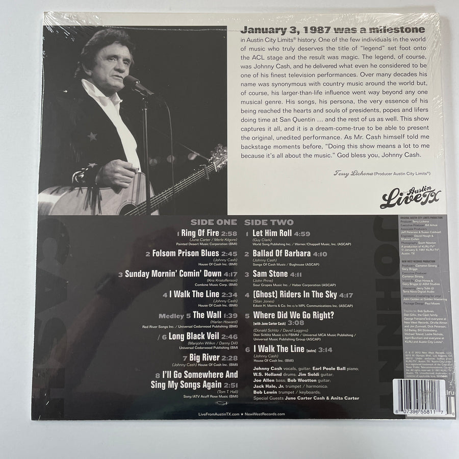 Johnny Cash Live From Austin, TX New Colored Vinyl LP M\M