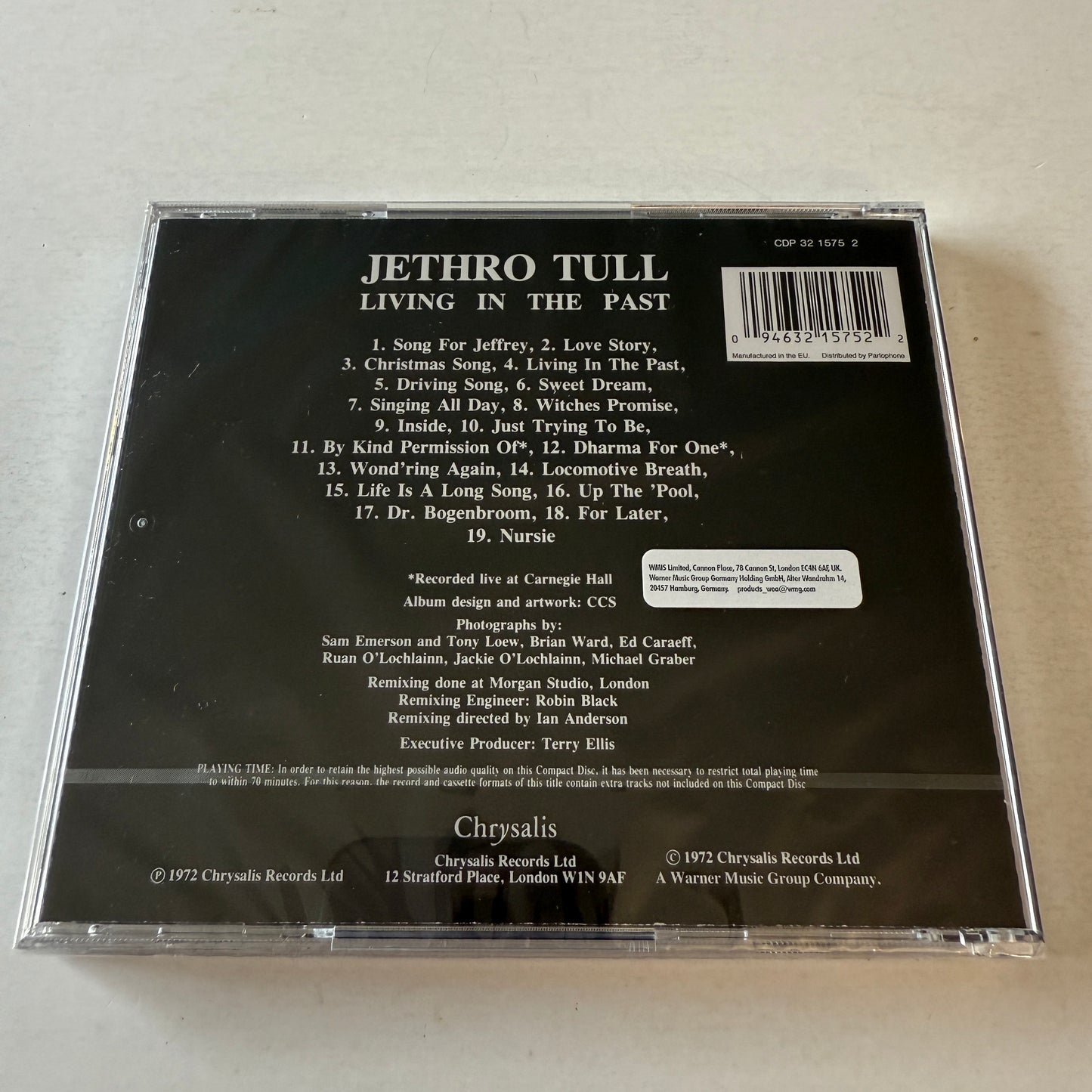 Jethro Tull Living In The Past New Sealed CD M\M