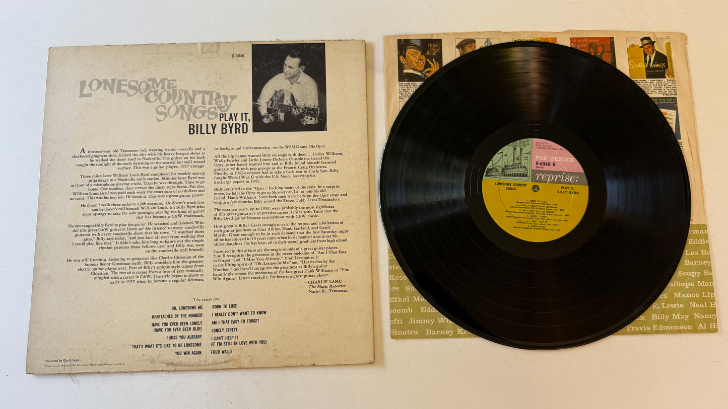 Billy Byrd Lonesome Country Songs Used Vinyl LP VG\G+