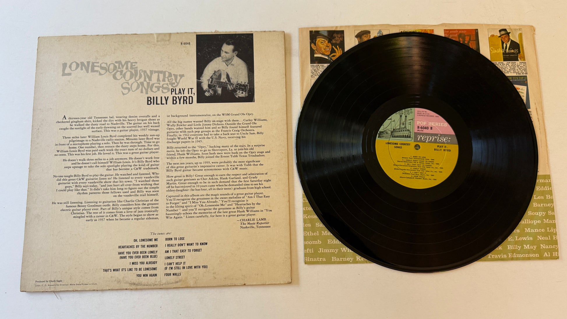 Billy Byrd Lonesome Country Songs Used Vinyl LP VG\G+