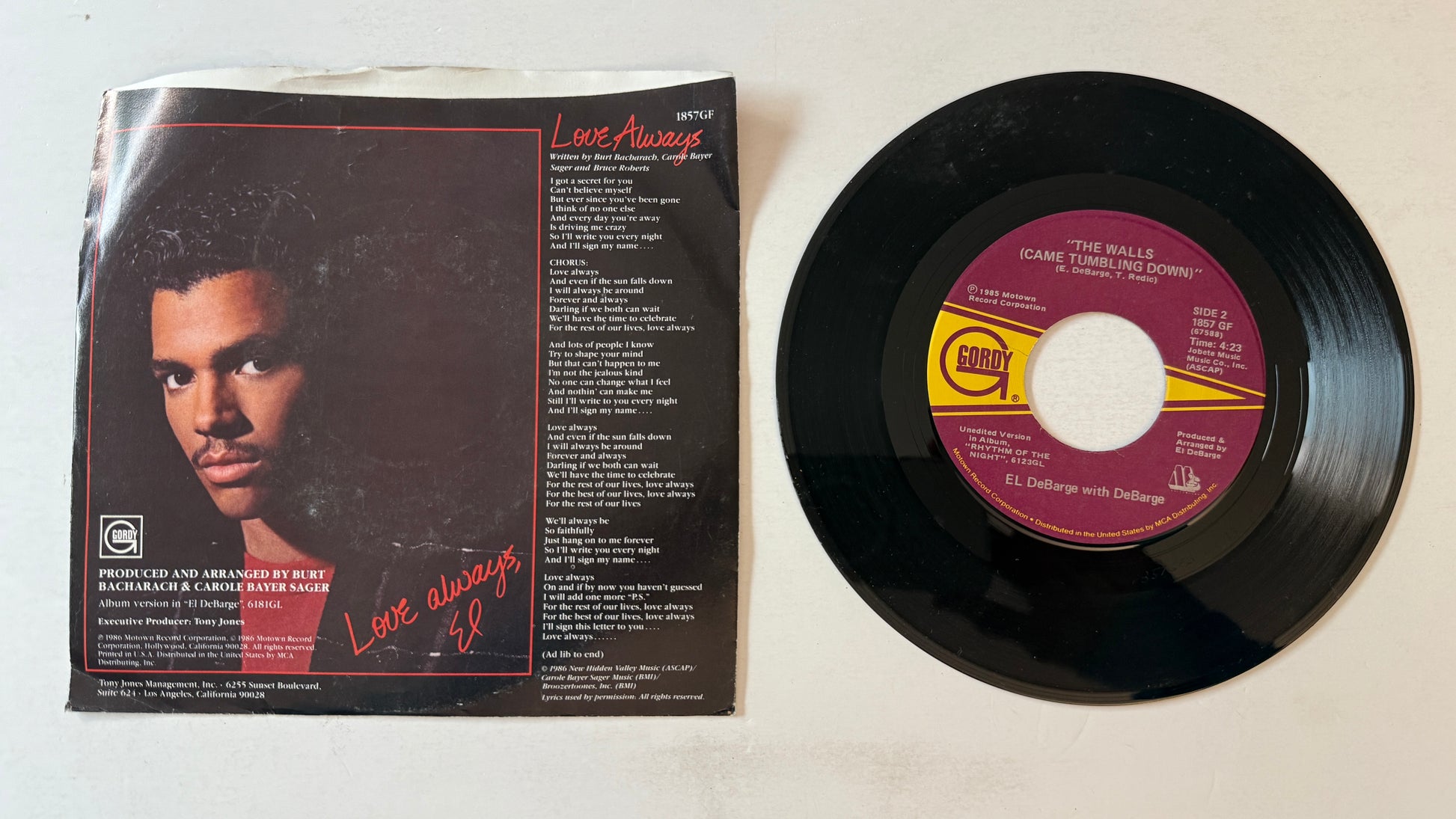 El DeBarge Love Always Used 45 RPM 7" Vinyl VG+\