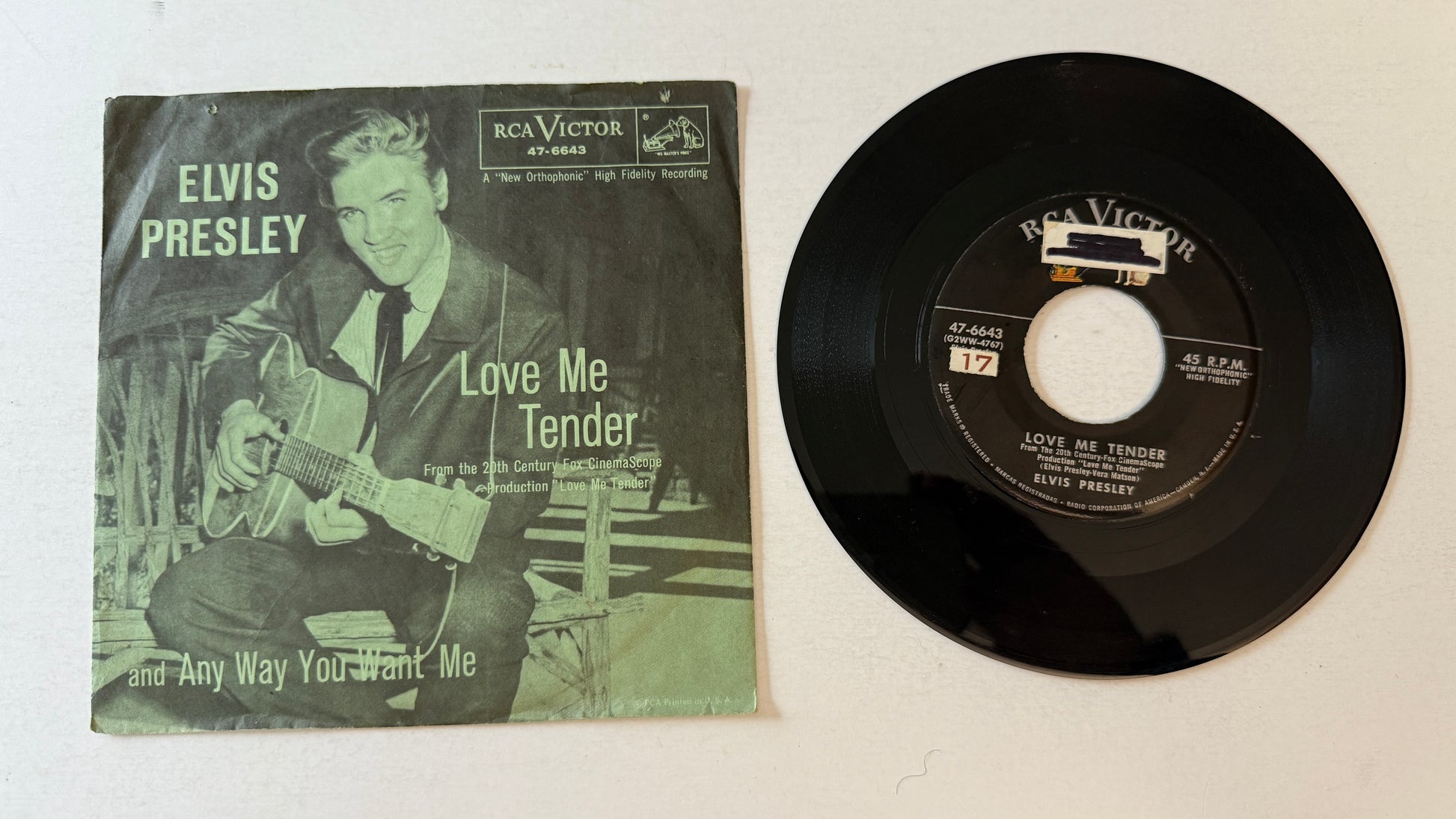 Elvis Presley Love Me Tender / Anyway You Want Me Used 45 RPM 7" Vinyl VG\