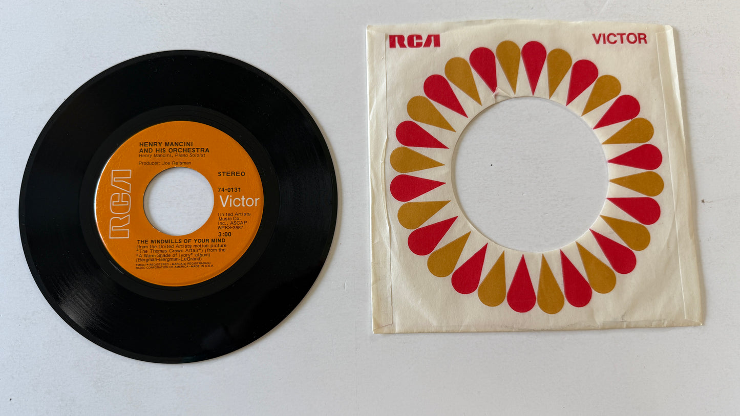 Henry Mancini And His Orchestra Love Theme From Romeo & Juliet / The Windmills Of Your Mind Used 45 RPM 7" Vinyl VG+\VG+