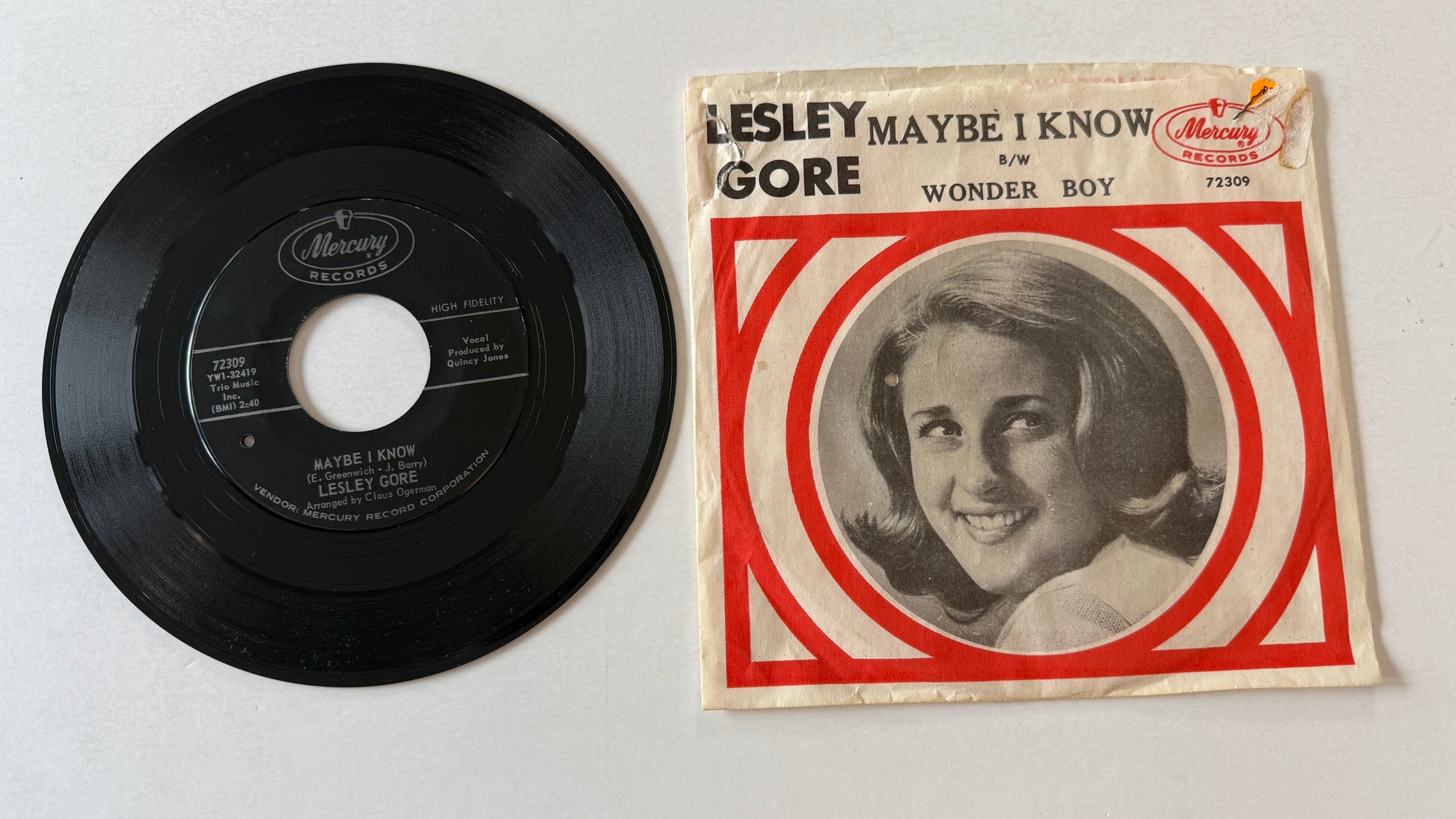 Lesley Gore Maybe I Know Used 45 RPM 7" Vinyl VG+\VG