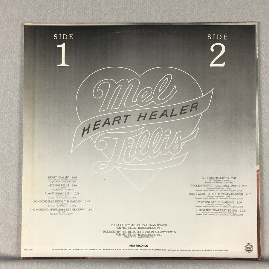 Mel Tillis ‎ Heart Healer Orig Press Used Vinyl LP VG+\VG+