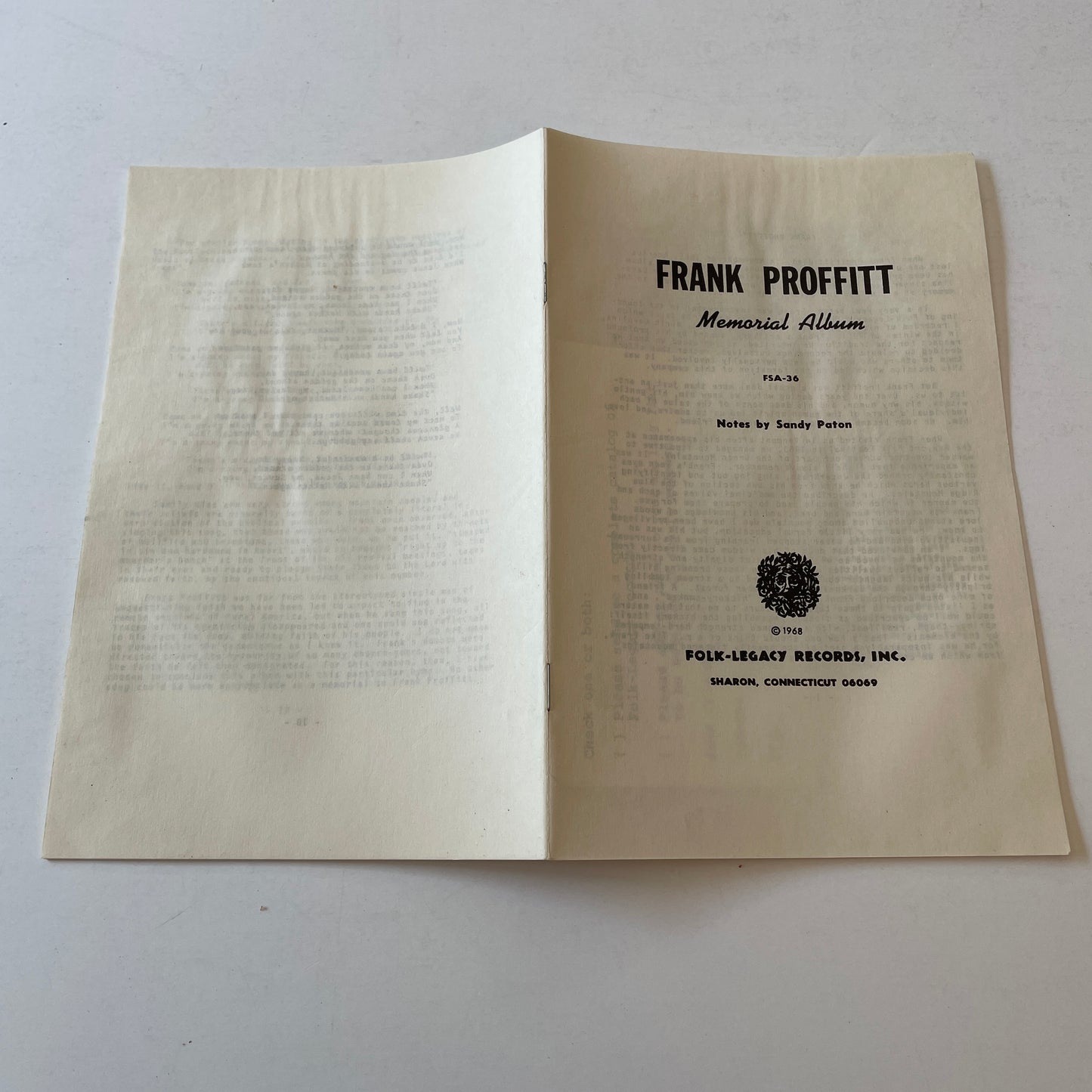 Frank Proffitt Memorial Album Used Vinyl LP VG+\VG