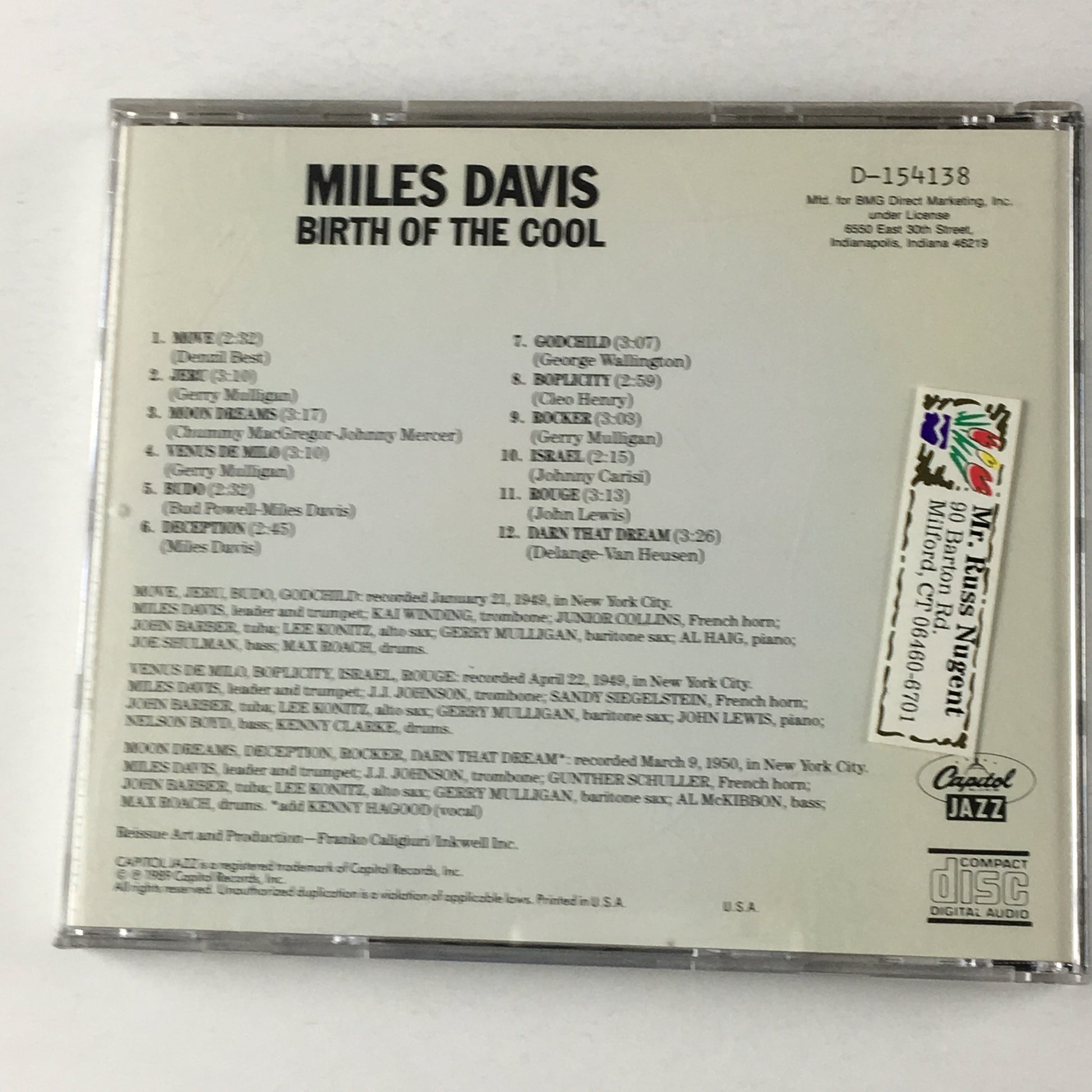 Miles Davis Birth Of The Cool \ Silver