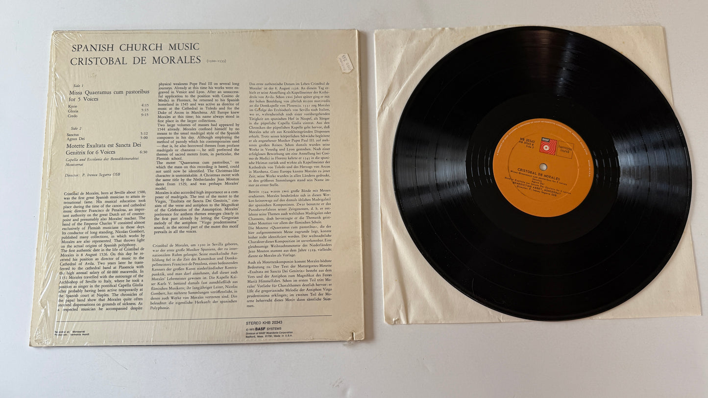Cristóbal de Morales Missa Quaeramus Cum Pastoribus Used Vinyl LP VG+\VG+