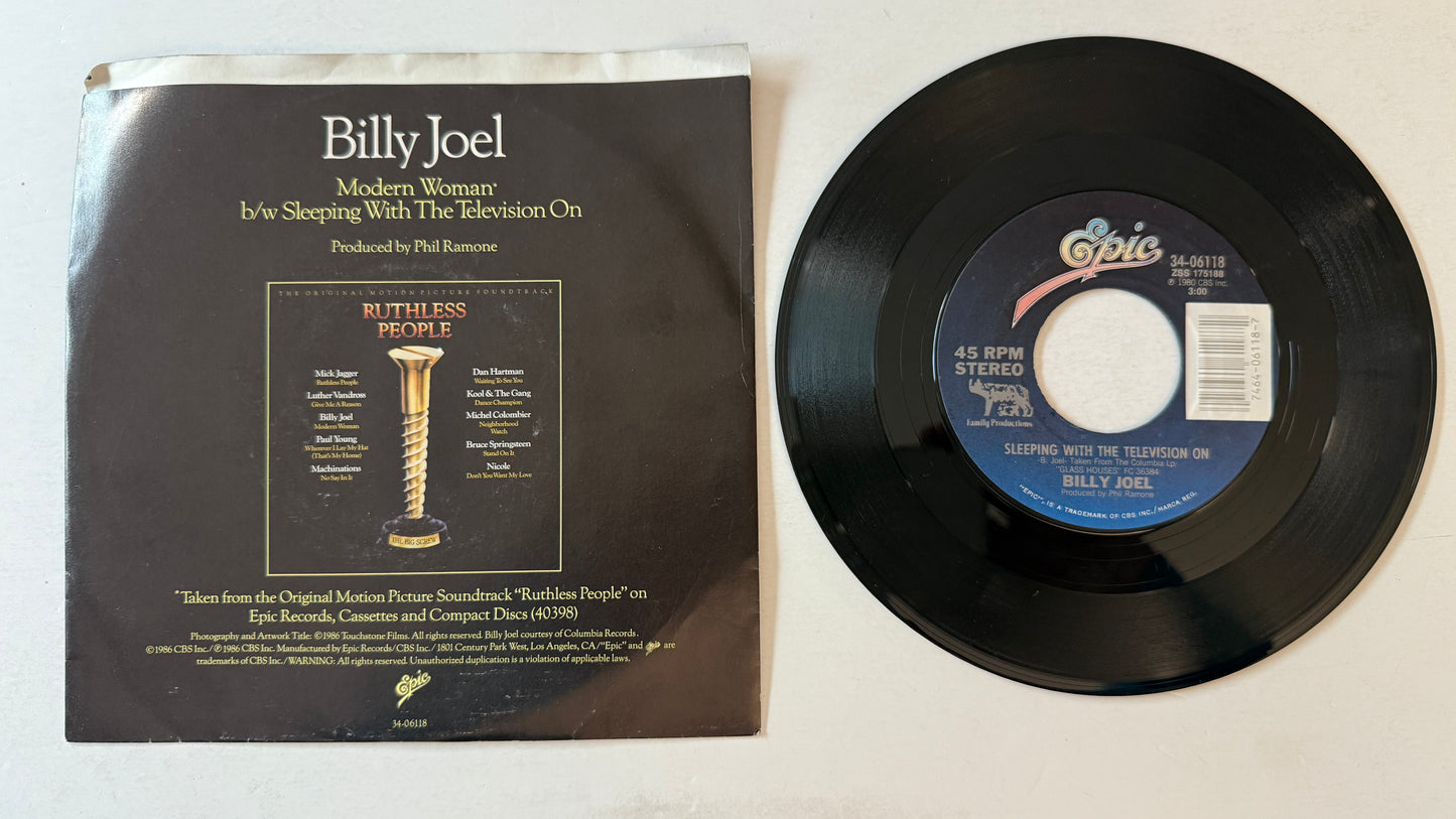 Billy Joel Modern Woman Used 45 RPM 7" Vinyl VG+\