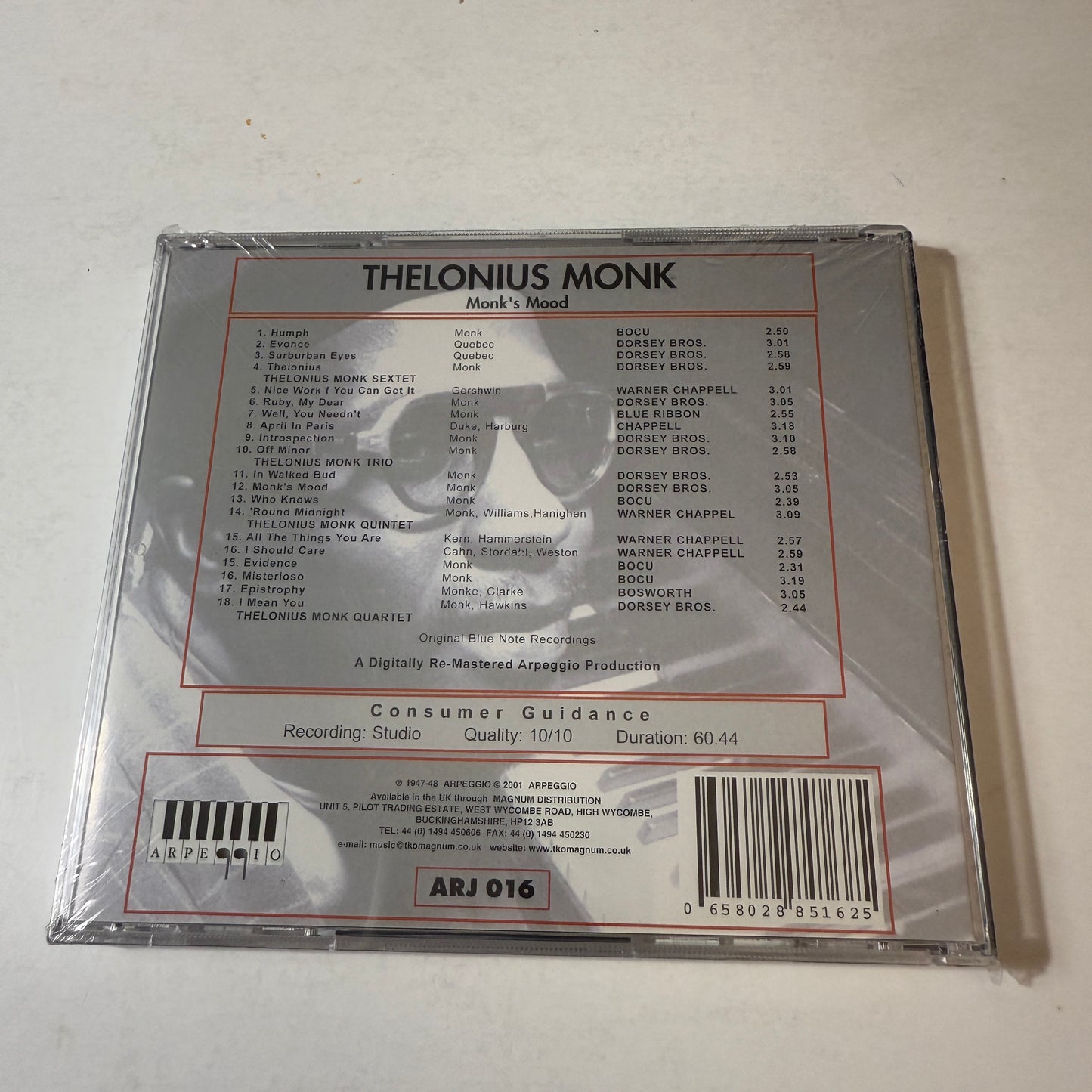 Thelonious Monk Monks Mood New Sealed CD M\M