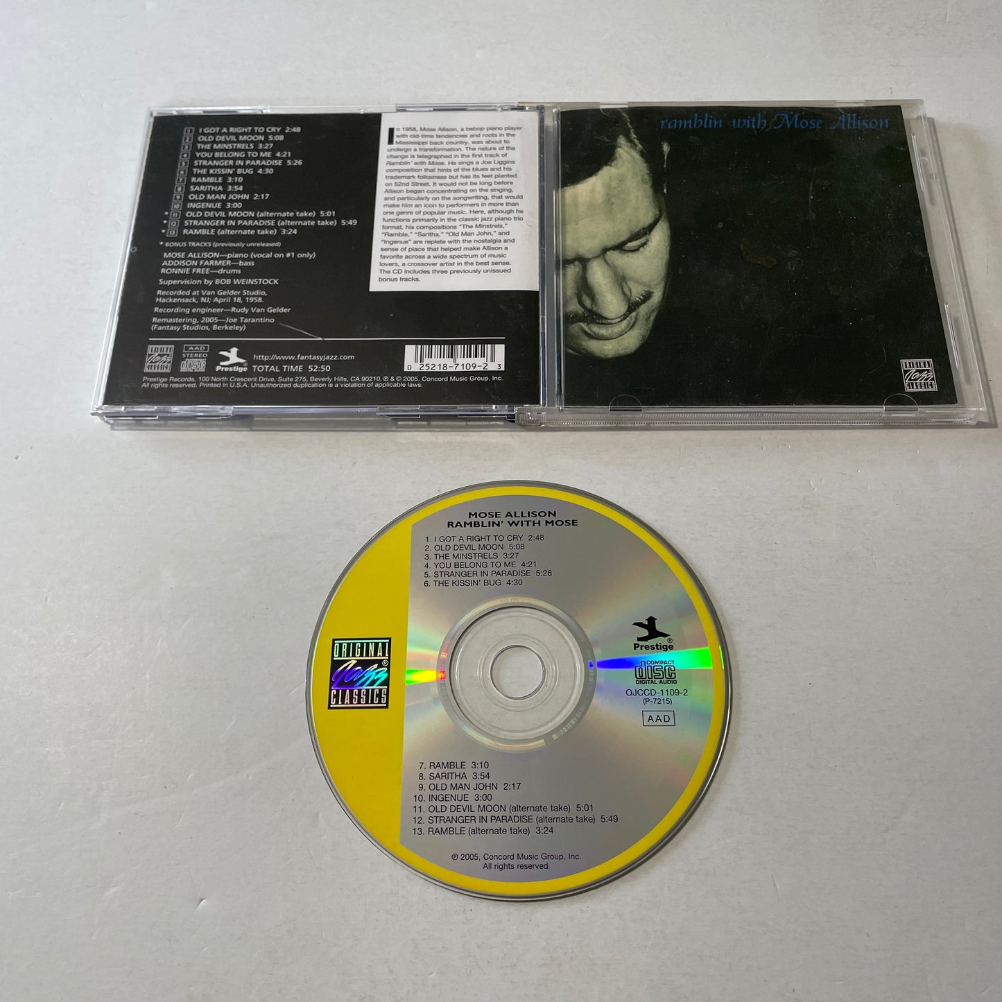 Mose Allison Ramblin' With Mose Used CD VG+\VG