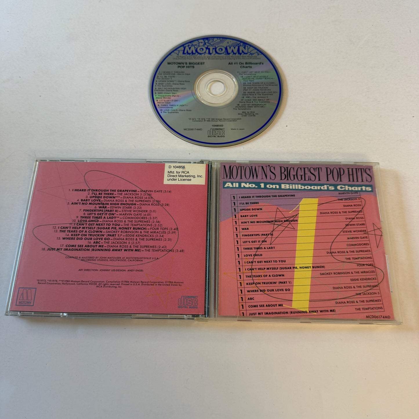 Various Motown's Biggest Pop Hits: All #1 On Billboard's Charts Used CD VG+\VG+