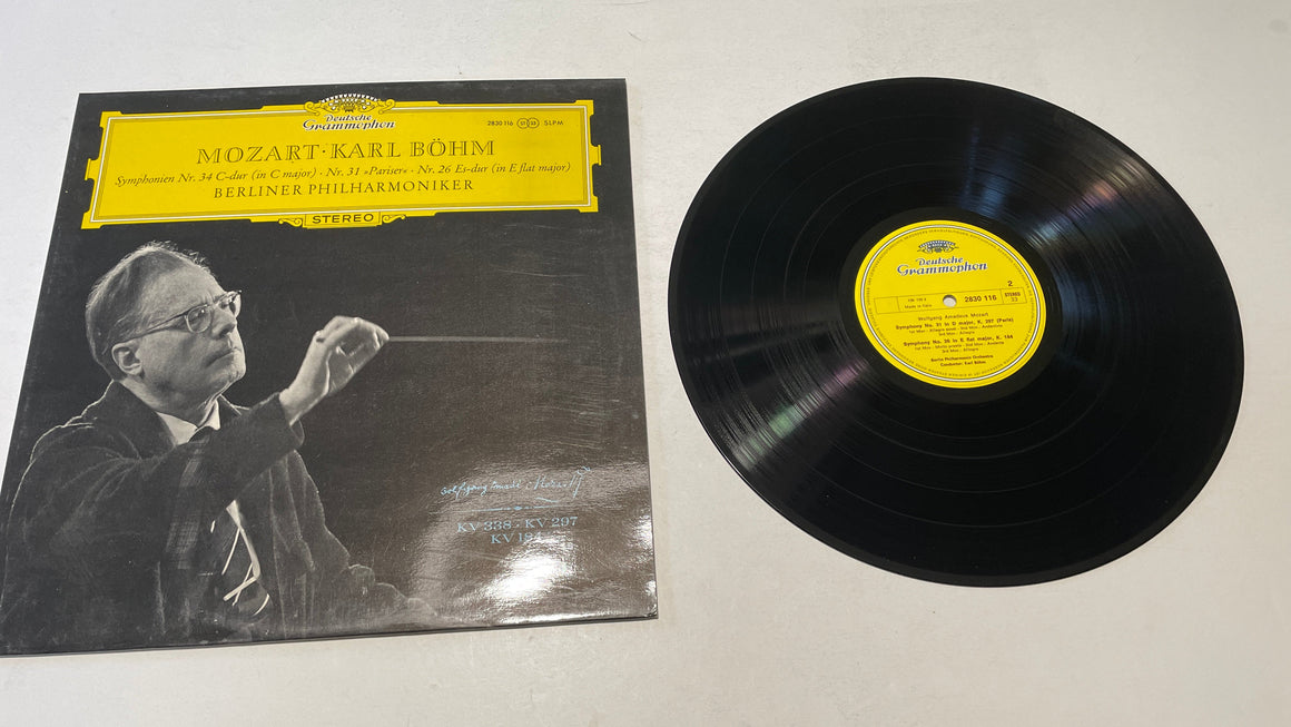 Mozart Berlin Philharmonic, Karl Böhm – Symphony No. 34, 31 and 26 Used Vinyl LP VG+\VG+