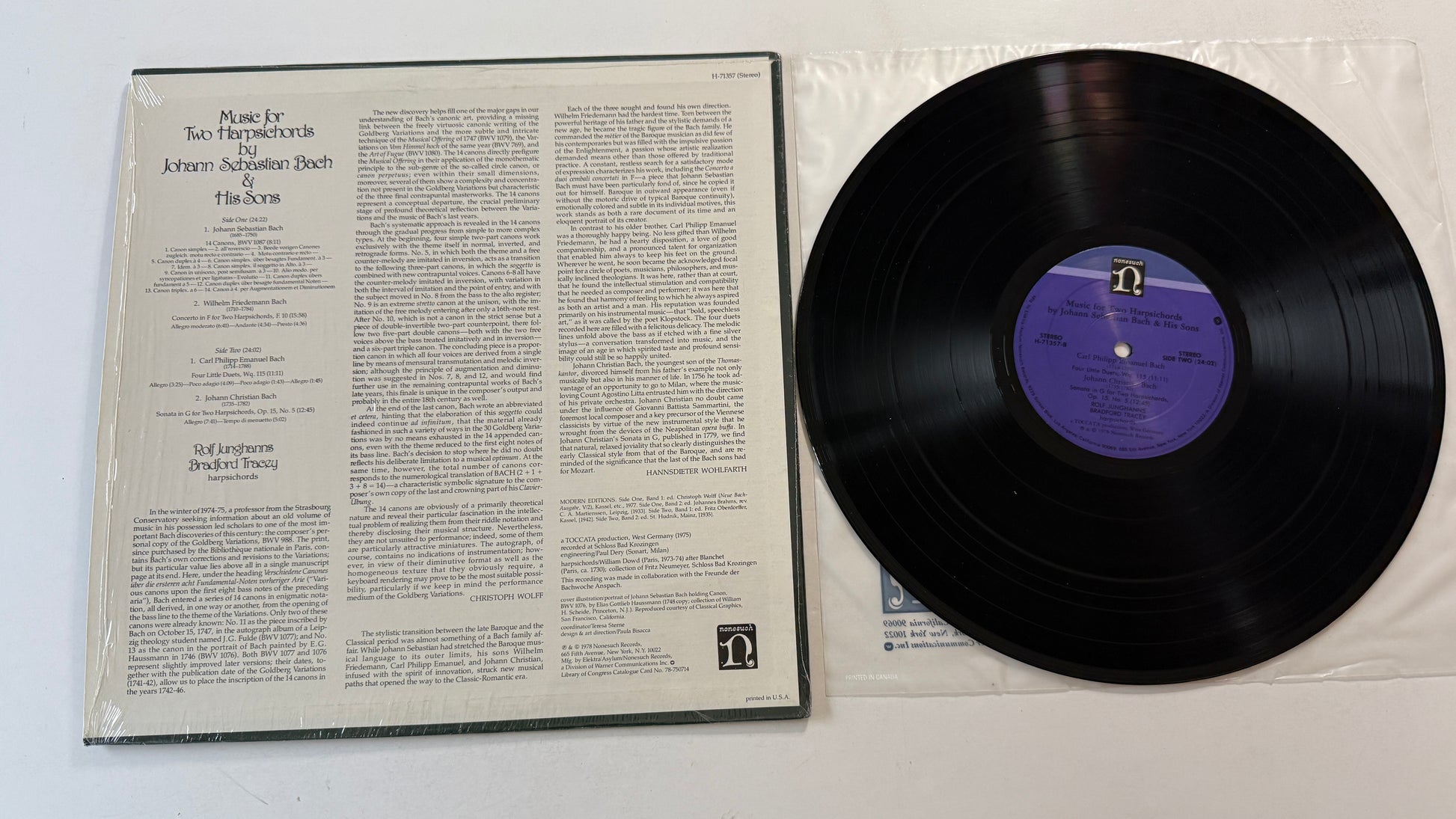 Rolf Junghanns Music For Two Harpsichords By Johann Sebastian Bach & His Sons Used Vinyl LP VG+\VG+