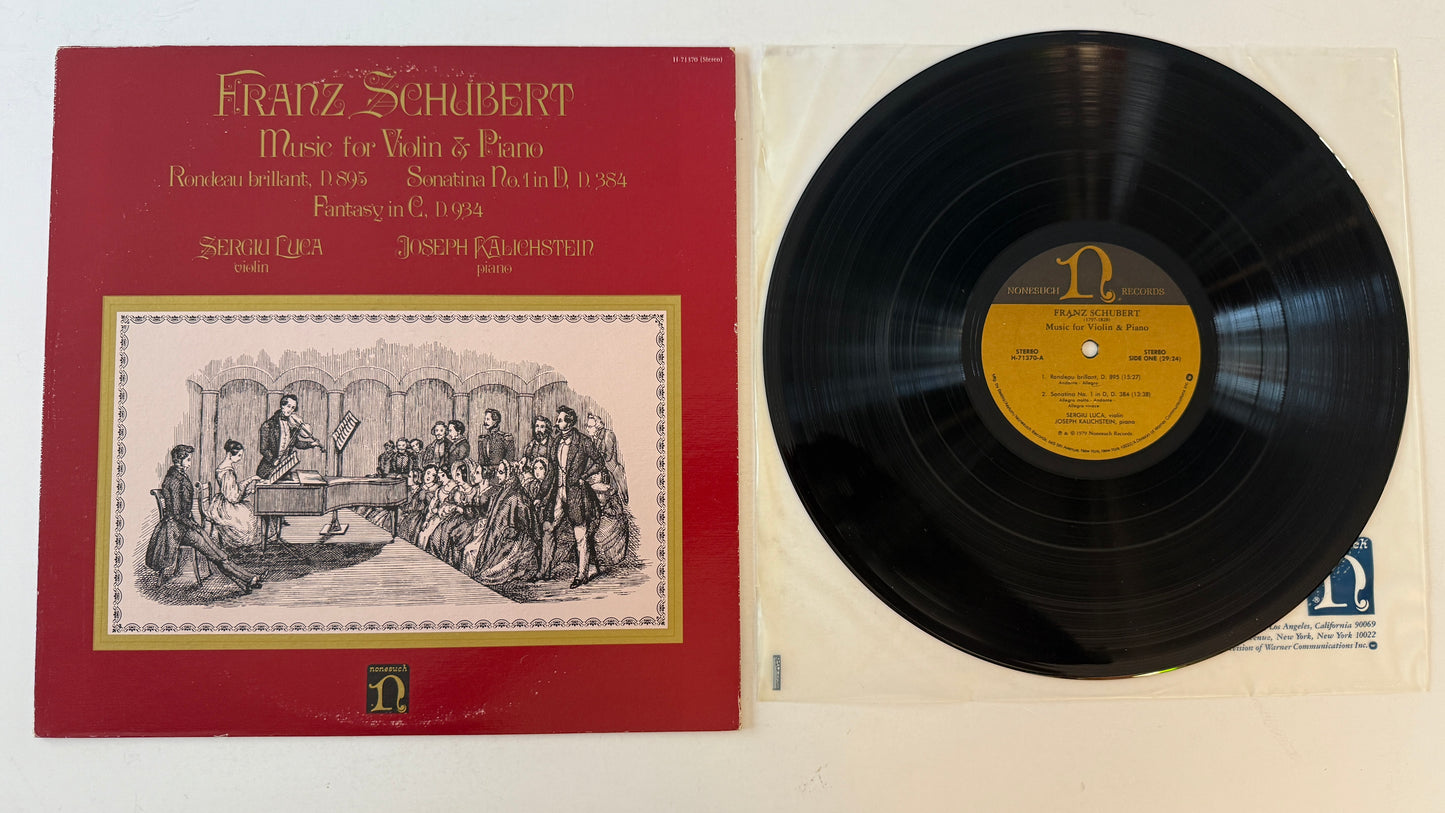 Franz Schubert Music For Violin & Piano Used Vinyl LP VG+\VG