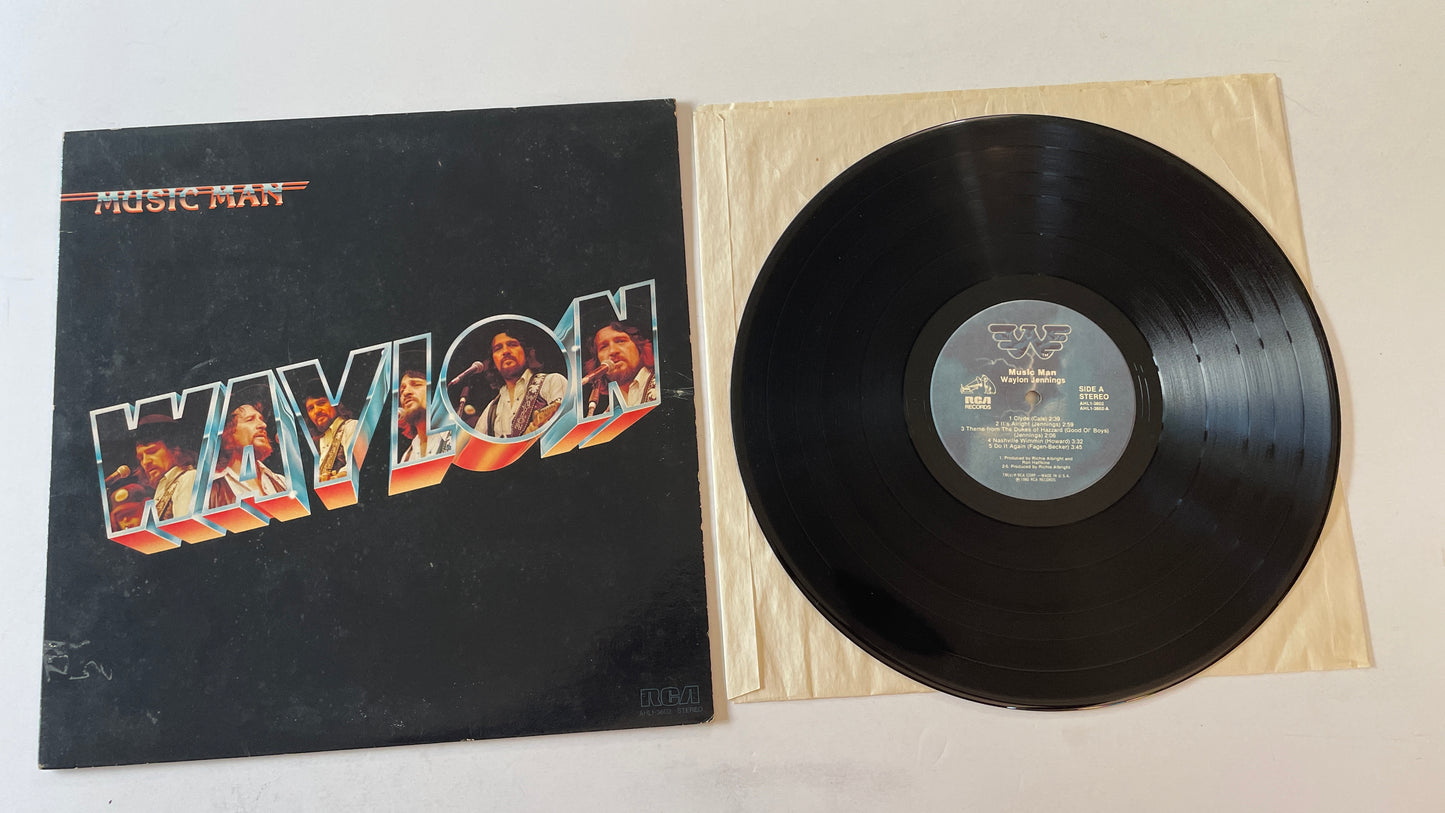 Waylon Jennings Music Man Used Vinyl LP VG+\VG