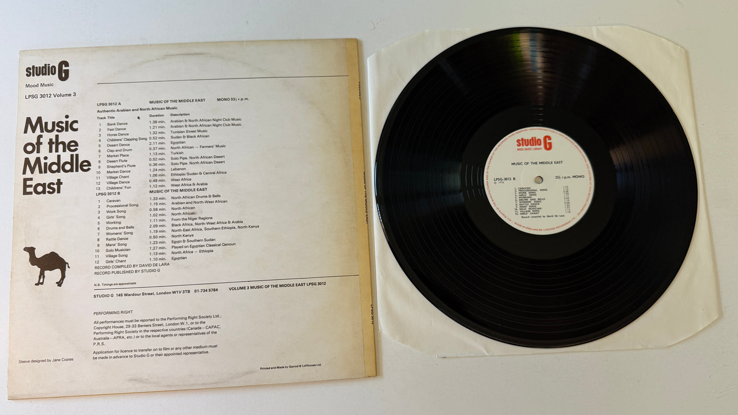 David De Lara Music Of The Middle East - Volume 3 Used Vinyl LP VG+\VG+