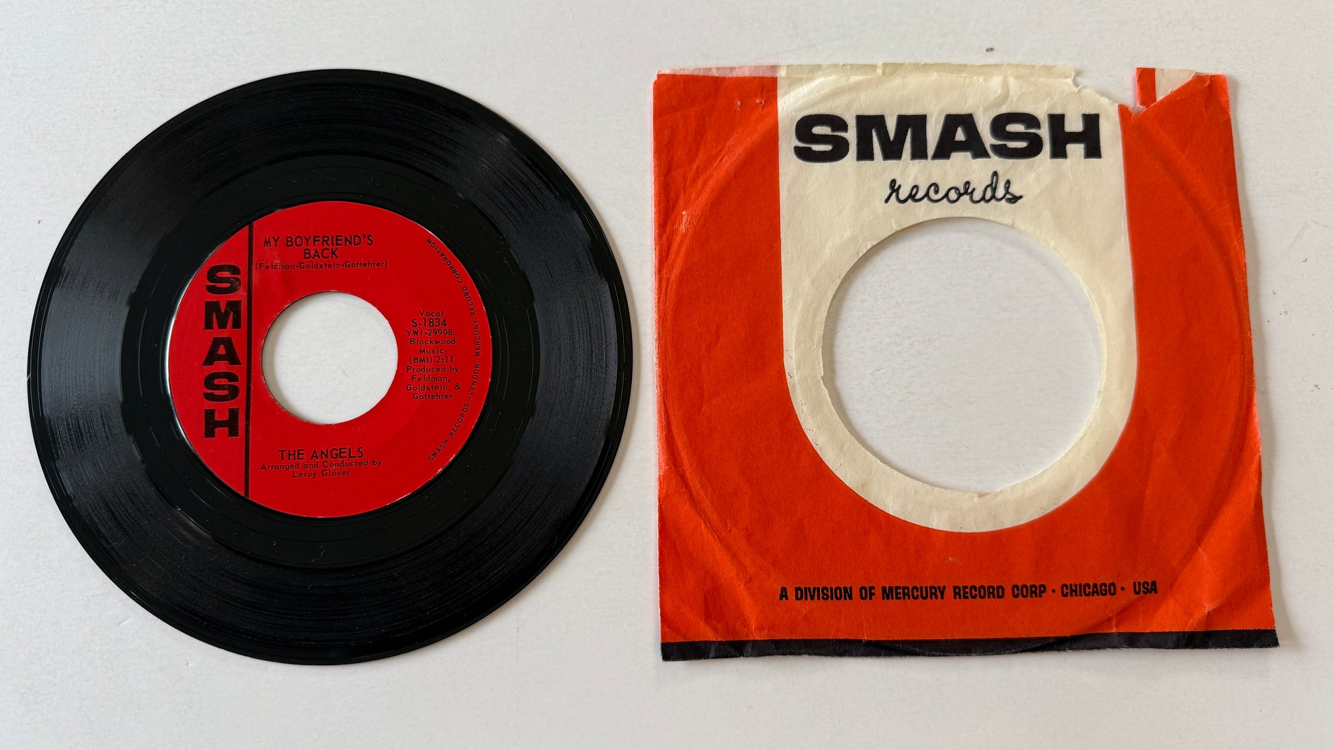 The Angels My Boyfriend's Back / (Love Me) Now Used 45 RPM 7" Vinyl VG+\VG