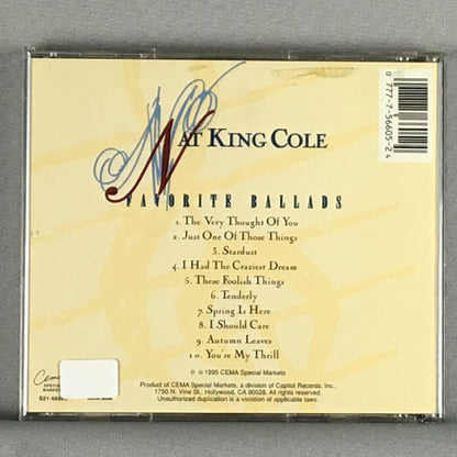 Nat King Cole ‎ Favorite Ballads Used CD VG+\VG+